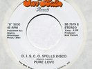 hear: PURE LOVE D.I.S.C.O. Spells Disco M- modern soul 45 on Sun Belt