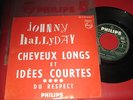 RAR SP 45T J.BOX ENCART ORIGINAL PTTE PHILIPS PLASTIQUE JOHNNY HALLYDAY