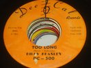 BILLY BEASLEY A MILLION TEARDROPS / TOO LONG 45 DEECAL DOO WOP R&B ROCKER
