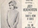JOEY HEATHERTON--PICTURE SLEEVE + 45 on CORAL--(THAT'S HOW IT GOES)--PS--PIC--