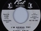 R&B Soul 45 CAROL FRAN I'm Gonna Try PORT HEAR PROMO