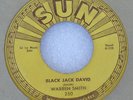 VERY RARE Warren Smith 45 RPM - Black Jack David - Ubangi Stomp - on SUN No.250