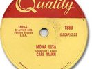 CARL MANN Rock & Roll 78 RPM Record. Mona Lisa. 1959