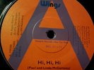 WINGS 45 Paul McCartney AA+ PROMO * Hi, Hi, Hi AUSSIE UK? SINGLE The BEATLES