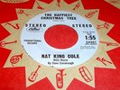 NAT KING COLE Happiest Christmas Tree 45 Rare Capitol STEREO Promo NM Beauty