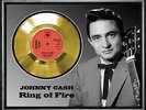 JOHNNY CASH - RING OF FIRE- FRAMED 'SILVER' or 'GOLD' 45rpm  RECORD
