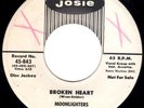 JOSIE ROCKABILLY - MOONLIGHTERS - BROKEN HEART - RARE USA ORIGINAL 45' PROMO