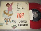 EP 45T 432 593 ESPAGNE DISQUE COULEUR ROUGE JOHNNY HALLYDAY