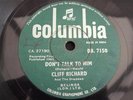 CLIFF RICHARD AND THE SHADOWS DON'T TALK TO HIM RARE INDIAN 78 RPM RECORD 1962