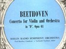 Beethoven Violin Concerto  Gerhard Taschner   Berlin RSO Paul Roether   Regent