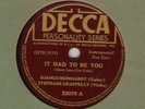 78 RPM Django Reinhardt and Stephane Grappelly Decca 23079 in EE-