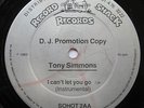 RARE UK BOOGIE GRAIL Tony Simmons I Can't Let You Go UK Record Shack 12