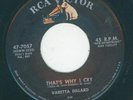 Northern / Popcorn - Varetta Dillard - That's why I cry / Undecided {RCA}  VG+