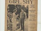 GIR-GIR GIRL SHY - Vintage Sheet music - HERBERT RULE & HAROLD LLOYD
