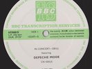 DEPECHE MODE BBC TRANSCRITION DISC IN CONCERT 320 MINT 1984