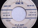 TEDDY MCRAE (Mr. Bear) HI FI BABY / hold out baby 45 on AMP rare R&B LISTEN