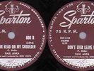Paul Anka  Rock'N Roll 78 RPM Record Put your head on my shoulder
