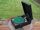 HMV portable windup gramophone plus 78s.