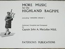 More Music for Highland Bagpipe P/M John A. MacLellan Book for pipes