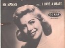 TINA ROBIN--TOUGH PICTURE SLEEVE + 45 on CORAL----(MY MAMMY)--PS--PIC--SLV