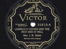 VICTOR 12 Inch 78 RPM Vinyl Record 1927 LAZARUS IN HEAVEN/BLOW GABRIEL Rev Gates