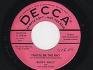 '57 Rockabilly BUDDY HOLLY That'll Be the Day/Rock Around Ollie Vee M- DJ HEAR