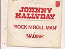 FRENCH 45 T  JOHNNY HALLYDAY ROCK AND ROLL MAN / NADINE  PROMO  1974
