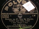 TRIO SANTOLIQUIDO PLAYS BRAHMS TRIO OP. 87 POLYDOR 4 X 78 RPM 1941 EX+