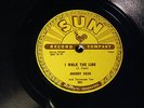 JOHNNY CASH 78  on SUN  RECORDS 741 - GET RHYTHM  /  I WALK THE LINE  VG++++