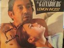 AUTOGRAPHE SIGNED DEDICACE SERGE GAINSBOURG lp 45t vinyl lemon incest
