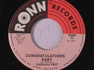 BARBARA WEST: Congratulations Baby / Give Me Back The Man I Love 45 rare Soul