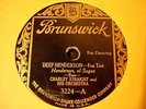 JAZZ CHARLEY STRAIGHT ORCHESTRA Deep Henderson/Hobo's Prayer BRUNSWICK 3224