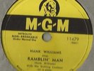 78 Rpm Record Rockabilly Hank Williams Ramblin' Man / Take These Chains From My