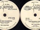 The Coasters 78 RPM Rock'N Roll Record Sorry But I'm Gonna Have To Pass