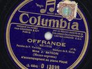 279dc.  Jane Bathori - Offrande & D'Une Prison (Hahn) - Columbia D-13099