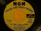 MILLIE JACKSON My Heart Took A Licking Little Bit MGM Promo Soul Rare 45 ORIG.