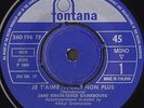 SERGE GAINSBOURG et JANE BIRKIN - JE T'AIME... - RARE 45T. FINLANDE 1969