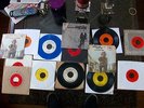 Rare JOHNNY CASH 45 lot,13 in all-, 3 picture sleeves,, Sun Promo, Blue vinyl 