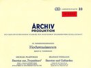 ARCHIV ED1 STEREO - PRAETORIUS DANCES FROM TERPSICHORE & WIDMANN / SCHEIN TAS
