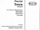 CALLAS Last Operatic Performance PUCCINI Tosca CIONI GOBBI VOCE-13 2LP Low SHIP
