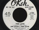 Northern Soul 45   Larry Williams & Johnny Watson   Too Late   Okeh   mp3 WLP