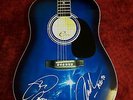 Autographed Eric Clapton and Jeff Beck Blue Acoustic Guitar