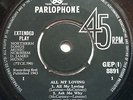 THE BEATLES  ALL MY LOVING   IRISH PRESS 4 TRACK EP  GEP(I) 8891 1963 PARLOPHONE