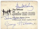 BEATLES - 1963 - PHOTO/FLYER - CAME WITH CHRISTMAS FLEXI PACK - SIGNED AUTOGRAPH
