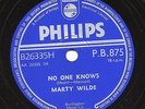  MARTY WILDE 78  NO ONE KNOWS / THE FIRE OF LOVE  PHILIPS PB 875  E+/M-