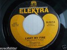 THE DOORS 1st PRESSING OLD ELEKTRA LABEL Light My Fire / The Crystal Ship 45 NM