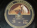LAZARE-LEVY - piano Masques - Debussy - 78 rpm french HMV  ex RARE 