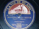 GUITAR 78 rpm RECORD VsA ANDRES SEGOVIA Sonatina TORROBA Courante BACH Spain