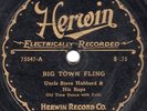 Herwin 75547 Uncle Steve Hubbard & Boys BIG TOWN FLING  GENNETT recorded 1927