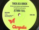 JETHRO TULL - THICK AS A BRICK - LP - CHR 1003 A-3U/B-2U - 1ST PRESS WHITE I.
